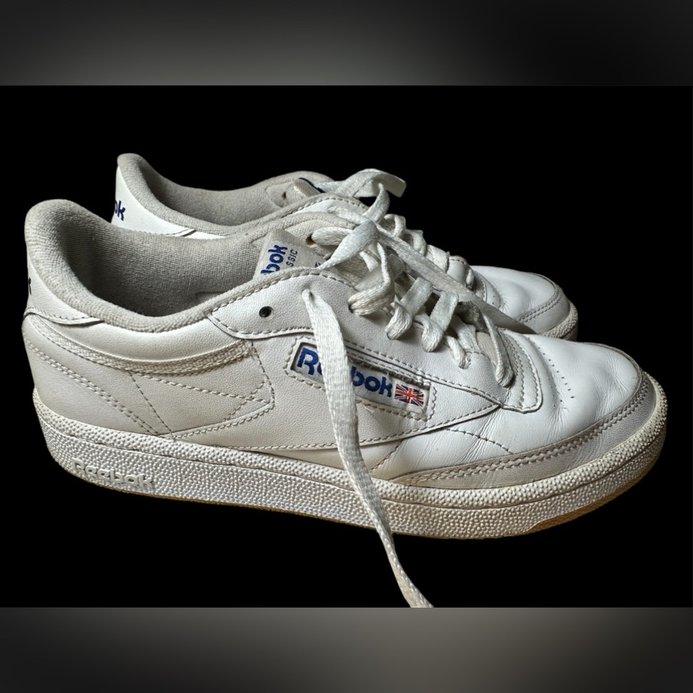 Classic Reebok Unisex C 85 White & Blue Men’s 5.5 Women’s 6.5 Good Condition